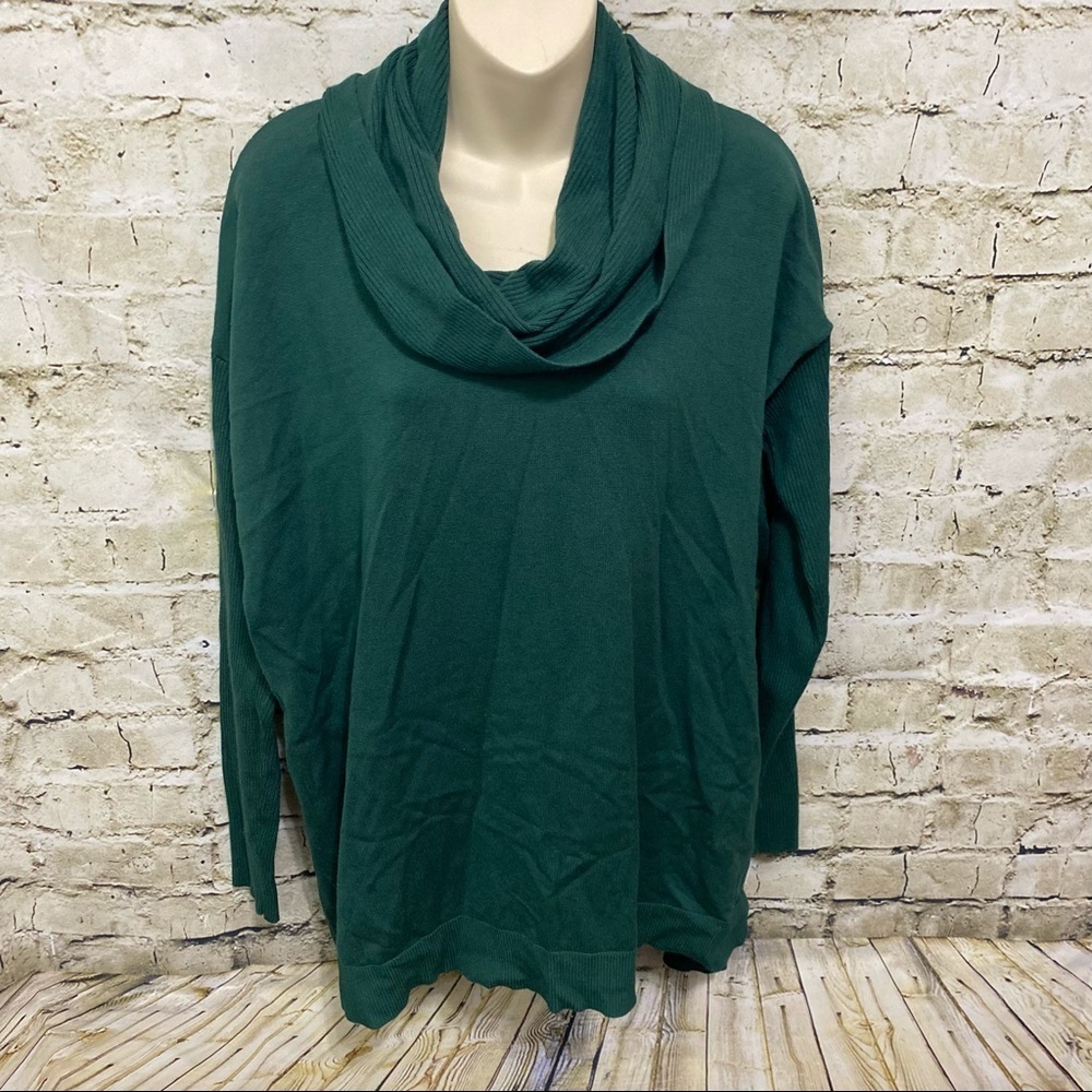 Cato Green Ribbed Cowl Neck Sweater